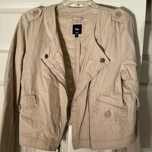 Women's GAP Twill Motorcycle - Lightweight Khaki Jacket -  L